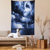 image:imageAmbesonne Nature Tapestry Majestic Sky View with Huge Rain Clouds All Over The Sea and Vibrant Storm Rays Print Wall Hanging for Bedroom Living Room Dorm Decor 60 X 80 BlueBlue