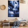 image:imageAmbesonne Nature Tapestry Majestic Sky View with Huge Rain Clouds All Over The Sea and Vibrant Storm Rays Print Wall Hanging for Bedroom Living Room Dorm Decor 60 X 80 BlueBlue