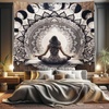 image:imageAmbesonne Psychedelic Tapestry Abstract Unusual with Color and Form Details Hippie Retro Wide Wall Hanging for Bedroom Living Room Dorm 60 X 40 Soft BlueCocoa Charcoal Grey White
