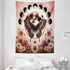 image:imageAmbesonne Psychedelic Tapestry Abstract Unusual with Color and Form Details Hippie Retro Wide Wall Hanging for Bedroom Living Room Dorm 60 X 40 Soft BluePale Ruby Dark Taupe