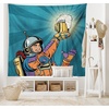 image:imageAmbesonne Winery Tapestry Sunset over the Vineyards of the South of France Sunbeams Cloudscape Picture Wide Wall Hanging for Bedroom Living Room Dorm 80 x 60 Yellow GreenCadet Blue