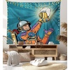 image:imageAmbesonne Winery Tapestry Sunset over the Vineyards of the South of France Sunbeams Cloudscape Picture Wide Wall Hanging for Bedroom Living Room Dorm 80 x 60 Yellow GreenCadet Blue