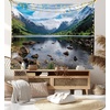 image:imageAmbesonne Winery Tapestry Sunset over the Vineyards of the South of France Sunbeams Cloudscape Picture Wide Wall Hanging for Bedroom Living Room Dorm 80 x 60 Yellow GreenWhite Green
