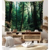 image:imageAmbesonne Winery Tapestry Sunset over the Vineyards of the South of France Sunbeams Cloudscape Picture Wide Wall Hanging for Bedroom Living Room Dorm 80 x 60 Yellow GreenForest Green Pale Yellow