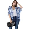 image:imageAmbesonne Womens Kimono Sheer Chiffon CardiganDark Ceil Blue White