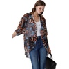 image:imageAmbesonne Womens Kimono Sheer Chiffon CardiganGinger Brown Slate Blue