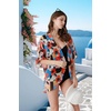 image:imageAmbesonne Womens Kimono Sheer Chiffon CardiganOrange Coral Sky Blue