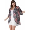 image:imageAmbesonne Womens Kimono Sheer Chiffon CardiganPink Dimgray Grey