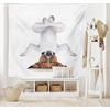 image:imageAmbesonne Yoga Tapestry Dog Upside down Relaxing Closed Eyes Meditating Calm Therapy Humor Animal Print Wide Wall Hanging for Bedroom Living Room Dorm 80 X 60 Brown White