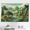 image:imageAmbesonne Abstract Tapestry Horizontal Zigzag Chevron Design with Bold Thin Print Wide Wall Hanging for Bedroom Living Room Dorm 80 X 60 Charcoal Grey Pale GreyFern Green Ivory Blue