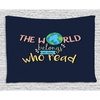 image:imageAmbesonne Book Tapestry World Belongs to Those Who Read Inspirational Words Print on Dark Blue Background Wide Wall Hanging for Bedroom Living Room Dorm 80 X 60 Navy Blue