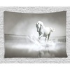 image:imageAmbesonne Horses Tapestry Wild Horse Running Through Water Dramatic for The Motivation of Life Art Wide Wall Hanging for Bedroom Living Room Dorm 60 X 40 Black and White