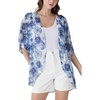 image:imageAmbesonne Womens Kimono Sheer Chiffon CardiganDark Ceil Blue White