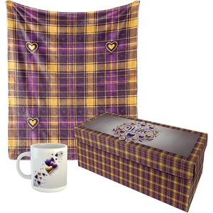 image:imageAmbesonne Blanket and Mug Gift Set to My Wife Plaid Hearts Throw Blanket 50 x 60 and Ceramic Mug 11 oz with Matching Box Gifts for Women Her Wife from Husband for Birthday Christmas AnniversaryTo My Wife