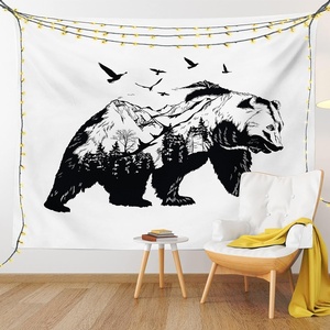image:imageAmbesonne Nature Tapestry Majestic Sky View with Huge Rain Clouds All Over The Sea and Vibrant Storm Rays Print Wall Hanging for Bedroom Living Room Dorm Decor 60 X 80 BlueWhite Black