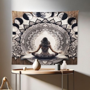 image:imageAmbesonne Psychedelic Tapestry Abstract Unusual with Color and Form Details Hippie Retro Wide Wall Hanging for Bedroom Living Room Dorm 60 X 40 Soft BlueCocoa Charcoal Grey White