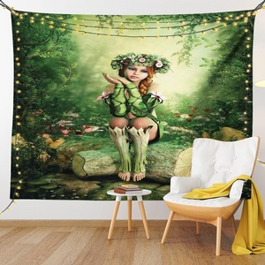 image:imageAmbesonne Psychedelic Tapestry Abstract Unusual with Color and Form Details Hippie Retro Wide Wall Hanging for Bedroom Living Room Dorm 60 X 40 Soft BlueBeige Green Pink