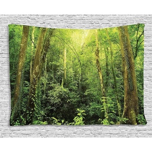 image:imageAmbesonne Psychedelic Tapestry Abstract Unusual with Color and Form Details Hippie Retro Wide Wall Hanging for Bedroom Living Room Dorm 60 X 40 Soft BlueGreen Yellow