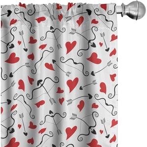 image:imageAmbesonne Valentines Curtains Arrows of Cupid Mythological Concepts Hearts with Love and Adoration Themes Window Treatments 2 Panel Set for Living Room Bedroom Decor 56 x 63 White BlackWhite Black