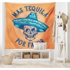 image:imageAmbesonne Alcohol Tapestry HandDrawn Sugar Skull Wearing Sombrero with Mas Tequila Por Favor Saying Wide Wall Hanging for Bedroom Living Room Dorm 60 X 40 Multicolor Orange