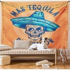 image:imageAmbesonne Alcohol Tapestry HandDrawn Sugar Skull Wearing Sombrero with Mas Tequila Por Favor Saying Wide Wall Hanging for Bedroom Living Room Dorm 60 X 40 Multicolor Orange