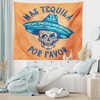 image:imageAmbesonne Alcohol Tapestry HandDrawn Sugar Skull Wearing Sombrero with Mas Tequila Por Favor Saying Wide Wall Hanging for Bedroom Living Room Dorm 60 X 40 Multicolor Orange