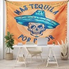 image:imageAmbesonne Alcohol Tapestry HandDrawn Sugar Skull Wearing Sombrero with Mas Tequila Por Favor Saying Wide Wall Hanging for Bedroom Living Room Dorm 60 X 40 Multicolor Orange