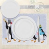 image:imageAmbesonne Christmas Place Mats Set of 4 Group of Penguins in Caps Walking on Snow with Surprise Washable Fabric Placemats for Dining Table Standard Size Soft Lavender