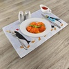 image:imageAmbesonne Christmas Place Mats Set of 4 Group of Penguins in Caps Walking on Snow with Surprise Washable Fabric Placemats for Dining Table Standard Size Soft Lavender