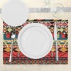 image:imageAmbesonne Ethnic Place Mats Set of 4 Classic Traditional Pattern Image Bird Flower Arrow Natural Ethnic Washable Fabric Placemats for Dining Table Standard Size Teal Red