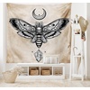 image:imageAmbesonne Fantasy Tapestry Dead Head Hawk Moth Luna and Stone Magic Skull Illustration Wide Wall Hanging for Bedroom Living Room Dorm 80 X 60 Black Beige