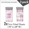 image:imageAmbesonne Floral Art Fitted Sheet Set Modern Scandi Flowers Leaves on Tartan Plaid Back Butterfly Valentine 2 Pack Comfortable Bedding AllRound Elastic Pocket Twin Size Blush White Grey PinkBlush White Grey Pink