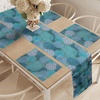 image:imageAmbesonne Floral Table Runner amp Placemats Abstract Clove Petals Digital Featured Vibrant Circular Essence Bouquet Design Set for Dining Table Decor Placemat 4 pcs  Runner 16x72 Petrol Blue TealPetrol Blue Teal