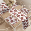 image:imageAmbesonne Floral Table Runner amp Placemats Abstract Clove Petals Digital Featured Vibrant Circular Essence Bouquet Design Set for Dining Table Decor Placemat 4 pcs  Runner 16x72 Petrol Blue TealRed Umber Rose