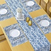 image:imageAmbesonne Floral Table Runner amp Placemats Abstract Clove Petals Digital Featured Vibrant Circular Essence Bouquet Design Set for Dining Table Decor Placemat 4 pcs  Runner 16x72 Petrol Blue TealCobalt Blue White
