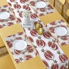 image:imageAmbesonne Floral Table Runner amp Placemats Abstract Clove Petals Digital Featured Vibrant Circular Essence Bouquet Design Set for Dining Table Decor Placemat 4 pcs  Runner 16x72 Petrol Blue TealRed Umber Rose
