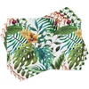 image:imageAmbesonne Floral Table Runner amp Placemats Abstract Clove Petals Digital Featured Vibrant Circular Essence Bouquet Design Set for Dining Table Decor Placemat 4 pcs  Runner 16x72 Petrol Blue TealPale Caramel Burgundy