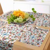 image:imageAmbesonne Floral Table Runner amp Placemats Abstract Clove Petals Digital Featured Vibrant Circular Essence Bouquet Design Set for Dining Table Decor Placemat 4 pcs  Runner 16x72 Petrol Blue TealTan Brown