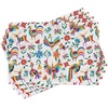 image:imageAmbesonne Floral Table Runner amp Placemats Abstract Clove Petals Digital Featured Vibrant Circular Essence Bouquet Design Set for Dining Table Decor Placemat 4 pcs  Runner 16x72 Petrol Blue TealTan Brown