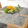 image:imageAmbesonne Floral Table Runner amp Placemats Abstract Clove Petals Digital Featured Vibrant Circular Essence Bouquet Design Set for Dining Table Decor Placemat 4 pcs  Runner 16x72 Petrol Blue TealPale Teal Pale Mustard