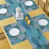 image:imageAmbesonne Floral Table Runner amp Placemats Abstract Clove Petals Digital Featured Vibrant Circular Essence Bouquet Design Set for Dining Table Decor Placemat 4 pcs  Runner 16x72 Petrol Blue TealPetrol Blue Teal