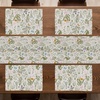 image:imageAmbesonne Floral Table Runner amp Placemats Abstract Clove Petals Digital Featured Vibrant Circular Essence Bouquet Design Set for Dining Table Decor Placemat 4 pcs  Runner 16x72 Petrol Blue TealReseda Green Beige