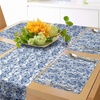 image:imageAmbesonne Floral Table Runner amp Placemats Abstract Clove Petals Digital Featured Vibrant Circular Essence Bouquet Design Set for Dining Table Decor Placemat 4 pcs  Runner 16x72 Petrol Blue TealCobalt Blue White