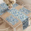 image:imageAmbesonne Floral Table Runner amp Placemats Abstract Clove Petals Digital Featured Vibrant Circular Essence Bouquet Design Set for Dining Table Decor Placemat 4 pcs  Runner 16x72 Petrol Blue TealMustard White