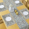 image:imageAmbesonne Floral Table Runner amp Placemats Abstract Clove Petals Digital Featured Vibrant Circular Essence Bouquet Design Set for Dining Table Decor Placemat 4 pcs  Runner 16x72 Petrol Blue TealPale Teal Pale Mustard
