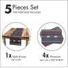 image:imageAmbesonne Floral Table Runner amp Placemats Abstract Clove Petals Digital Featured Vibrant Circular Essence Bouquet Design Set for Dining Table Decor Placemat 4 pcs  Runner 16x72 Petrol Blue TealBlack Coral