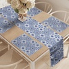 image:imageAmbesonne Floral Table Runner amp Placemats Abstract Clove Petals Digital Featured Vibrant Circular Essence Bouquet Design Set for Dining Table Decor Placemat 4 pcs  Runner 16x72 Petrol Blue TealViolet Blue Orange White