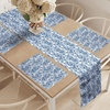 image:imageAmbesonne Floral Table Runner amp Placemats Abstract Clove Petals Digital Featured Vibrant Circular Essence Bouquet Design Set for Dining Table Decor Placemat 4 pcs  Runner 16x72 Petrol Blue TealCobalt Blue White