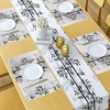 image:imageAmbesonne Floral Table Runner amp Placemats Abstract Clove Petals Digital Featured Vibrant Circular Essence Bouquet Design Set for Dining Table Decor Placemat 4 pcs  Runner 16x72 Petrol Blue TealWhite and Black