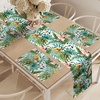 image:imageAmbesonne Floral Table Runner amp Placemats Abstract Clove Petals Digital Featured Vibrant Circular Essence Bouquet Design Set for Dining Table Decor Placemat 4 pcs  Runner 16x72 Petrol Blue TealPale Caramel Burgundy